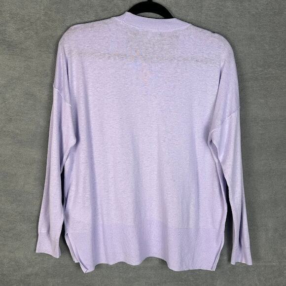 Madewell Sweater Womens Medium Purple Linen Boxy Beach Lightweight Boho Resort - Picture 4 of 10